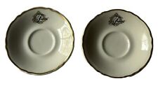 Set Of (2) Vintage Shenango Demitasse Saucers With Original Fairmont Logo picture