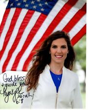 TAYA KYLE signed 8x10 AMERICAN FLAG photo WIDOW OF CHRIS great content picture