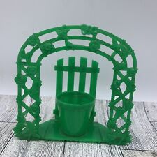 Vintage Toothpick Holder Plastic Green Garden Arch Collectible 70s Table Setting picture