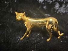 1986 Franklin Mint Curio Cabinet Cats Gold Brass Cat Art Deco Figurine picture