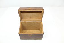 Vintage Oak Wooden Storage Box With Brass Hinges picture