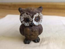 Vtg. small standing pottery owl figurine. picture