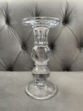 VTG Clear Fluted Hand blown Bubble Glass Candle Holder picture