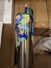 NEW Starbucks Summer 2024 Canna Lily Butterfly Silver SS Venti Hot/Cold Tumbler picture
