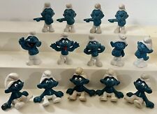 14 Plain SMURFS Figures Vintage PVC Pointing Tongue Out Sitting Laughing Earache picture