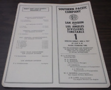 1967 SOUTHERN PACIFIC SAN JOAQUIN LOS ANGELES DIVISION EMPLOYEE TIMETABLE #1 picture