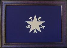 Blue Texas Flag Framed Aged De Zavala Real Rustic Western Custom Art 42'' x 30'' picture