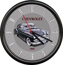 Licensed 1949 Chevy Sedan Black Vintage Chevrolet General Motors Wall Clock picture