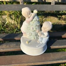 Vintage Summit Exclusive Collection Porcelain Music Box Christmas Tree With Kids picture