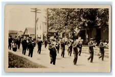 1909 Military Marching Band Parade Lock Haven PA RPPC Photo Antique Postcard picture