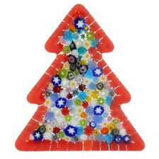 GlassOfVenice Murano Glass Millefiori Christmas Tree Standing Sculpture - Red picture