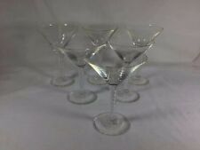 Set Of 6 Antique Circa 20th Antique Crystal Cut Flower Art Wine Glass Glassware picture