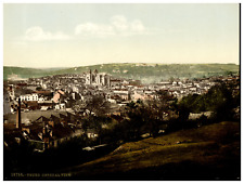 Cornwall. Truro. General View. Vintage photochrome by P.Z, photochrome Zurich ph picture