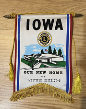 Vintage Lions Club International Banner Flag Iowa Multiple District picture