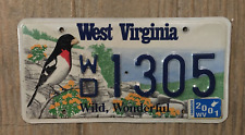 2001 West Virginia License Plate Bird Wild Wonderful Graphic Tag picture