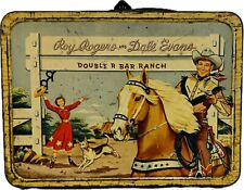 1950's Roy Rogers & Dale Evans Vintage Lunch Box Double R Bar Ranch Cowboys picture