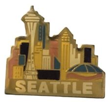 Vintage Seattle City Skyline Scenic Travel Souvenir Pin picture