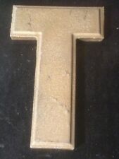 VINTAGE 8 INCH WAGNER MOVIE THEATER MARQUEE CAST ALUMINUM SIGN LETTER “T” picture