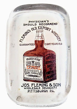 Antique Pre Prohibition Jos Fleming's Pittsburg Old Export Whiskey Paperweight picture