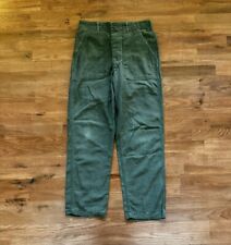 Vintage 60s 70s Vietnam OG 107 Military Trouser Pants Sateen Green 30x30 picture