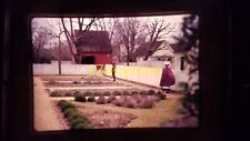 3512 vintage 35MM SLIDE photo 2 WOMEN IN GARDEN WITH WHITE FENCE picture