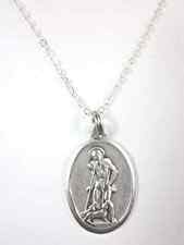 St Lazarus Medal Italy necklace silver link chain 20