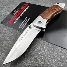 Winchester Rich Grain Wood Handles Folding Blade Everyday Carry Pocket Knife NEW picture