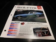 1961-1975 Jaguar E-Type Spec Sheet Brochure Photo Poster 62 63 64 65 66 74 73 72 picture