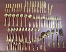 66 PCs Vintage Crown Jewelry Co Ltd Brass Cutlery Set Beautiful Read Description picture