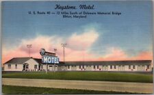 Elkton, Maryland Postcard KEYSTONE MOTEL Route 40 Roadside Linen 1954 Cancel picture