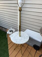 Vintage Floor Pole Table Lamp Marble From Italy Table Brass picture