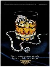 1982 Johnnie Walker Black Label Print Ad, Harry Winston Diamond Necklace Rocks picture