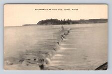 Lubec ME-Maine, Breakwater At High Tide, Antique, Vintage Souvenir Postcard picture