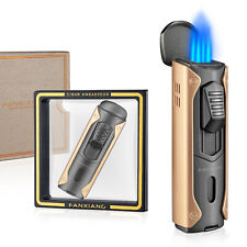 FANGXIANG 4 Jet Cigar Lighter Blue Flame Torch Butane Punch Lighter with Box picture