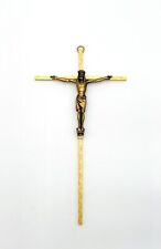 Catholic Crucifix Heavy Metal & Gold Tone & Brass Tone 10” picture