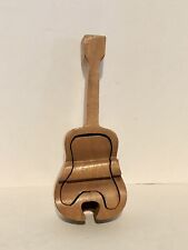 Handcrafted Wood Puzzle Style Box Guitar or Ukulele Jewelry Trinket Box picture