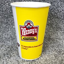 Vintage Wendys Cup Wax Paper Yellow Y2K Movie Prop 2007 Retro Restaurant NOS  picture