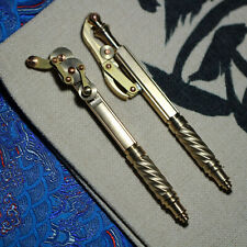 Classic Solid Brass Steampunk Mechanical Disc Pen Pocket Tool Signature Pen EDC picture
