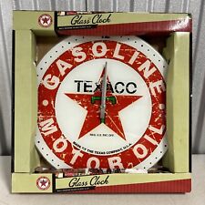 Texaco Vintage Look Glass Wall Clock 13.75 Inches New Old Stock picture
