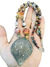 Lovely  Necklace With Old Jade Stone Mixed Roman Glass Beads & Amulets picture