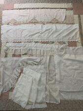 Vintage White & Beige Shabby Chic Curtain Lot 10 Pieces picture