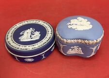 Vintage Wedgwood Pottery Snuff Box Jewelry Lid Jasperware  Round Snuffbox Lot 2 picture