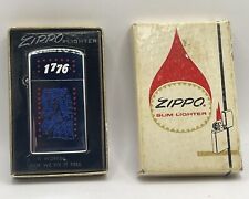 Vintage ZIPPO 1776-1976 BICENTENNIAL SLIM LIGHTER UNFIRED IN W/ Original Box picture
