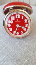 Vintage Red Junghans 2 Jewel Travel ALARM Clock SERVICED picture