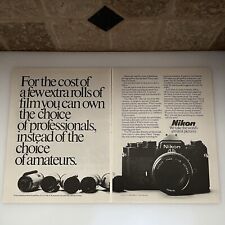 1981 Nikon FE SLR 35mm Camera Print Ad Vintage Original Vintage 2 Page Film Roll picture