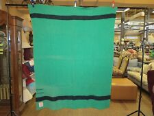 Hudson's Bay Company 2 Point 100% Wool Blanket - Green and Black - 1930s picture