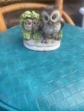 vintage ceramic UCAGO  Korea owls figurine statue owl moma and babies  picture