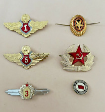 Vintage USSR Soviet Russian Military Police Hat Pin Badges (Set of 6) picture