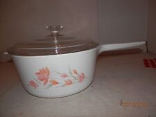 Vintage Corning Ware Peach Floral Covered Pot 2.5 qt. With Lid picture