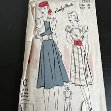 Vintage 1930s Du Barry 2239B Shoulder Yoke Dress + Bolero Sewing Pattern 18 USED picture